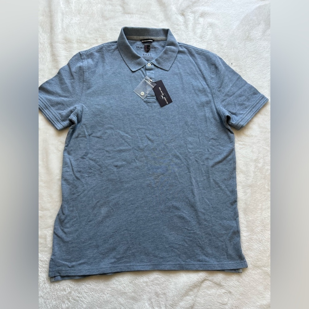 NWT - Black Brown 1836 Men's Short Sleeve Blue Polo